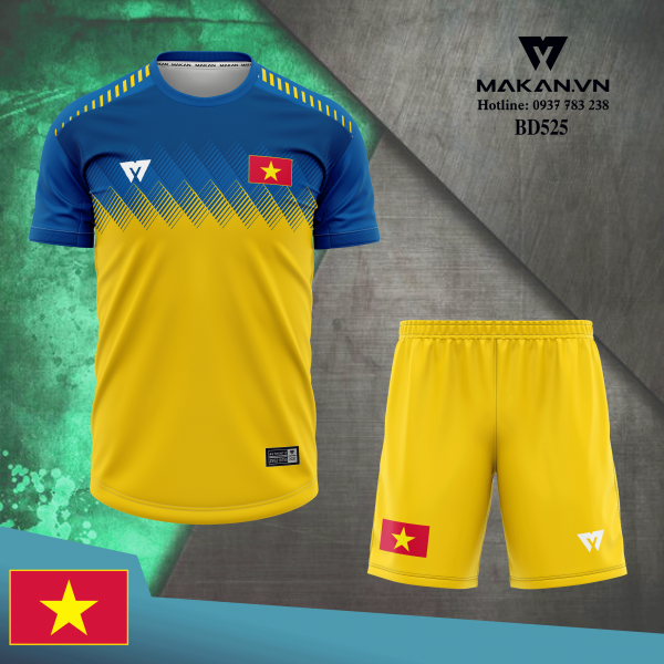 Áo đội tuyển Việt Nam màu xanh phối vàng