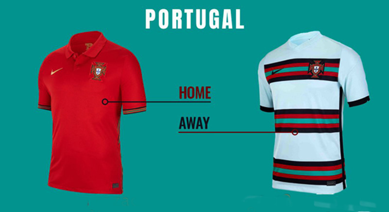 Mẫu áo sân nhà, sân khách của đội tuyển Bồ Đào Nha năm 2022