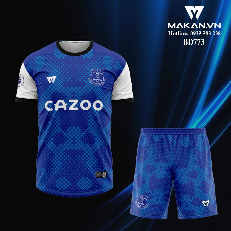 Mẫu áo đá banh màu xanh dương - Everton