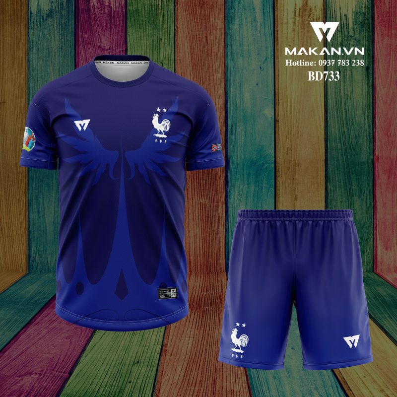 Mẫu áo đá banh màu xanh dương - Đội tuyển Pháp