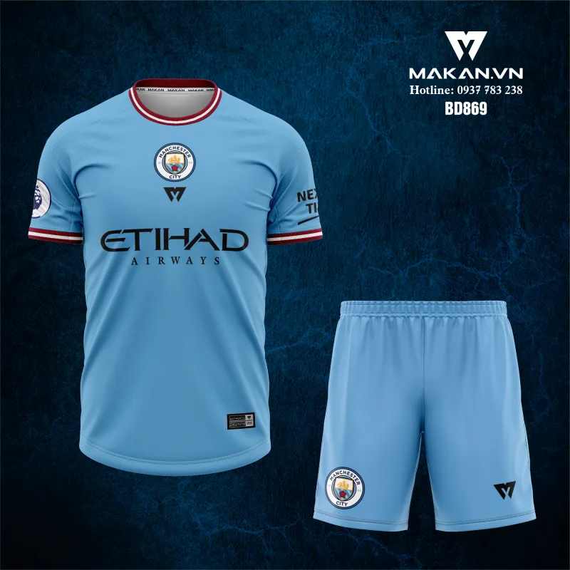 Mẫu áo đá banh màu xanh dương - Man City