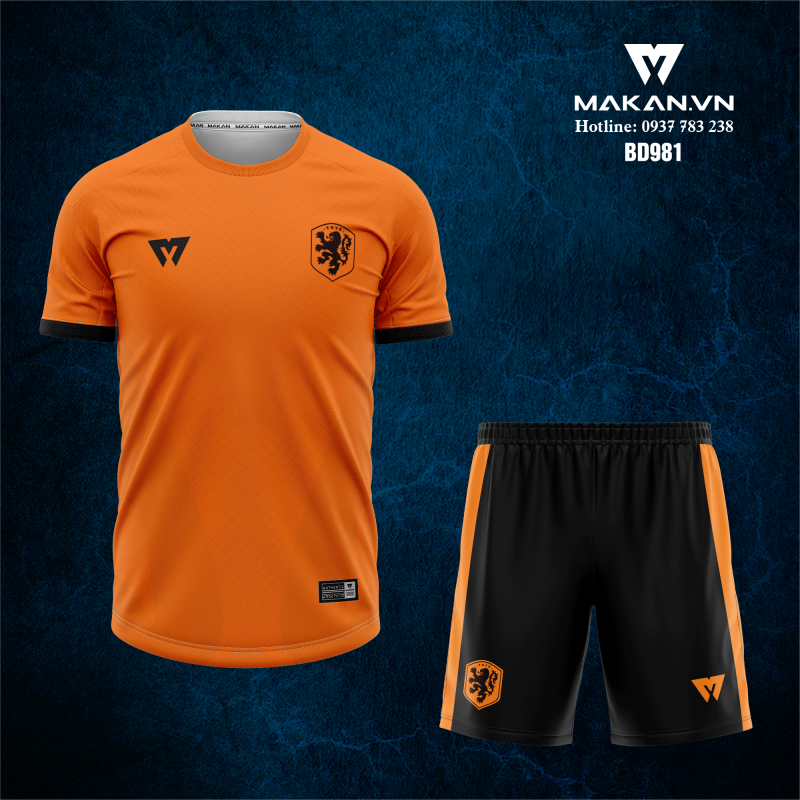 MAKAN nhận thiết kế áo bóng đá màu cam theo yêu cầu