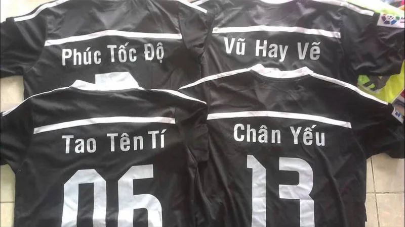 Tên áo đá banh cho cả team SIÊU CHẤT 1