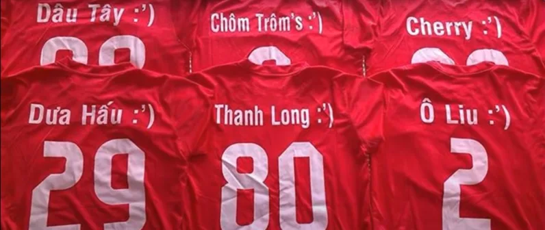Tên áo đá banh cho cả team SIÊU CHẤT 2