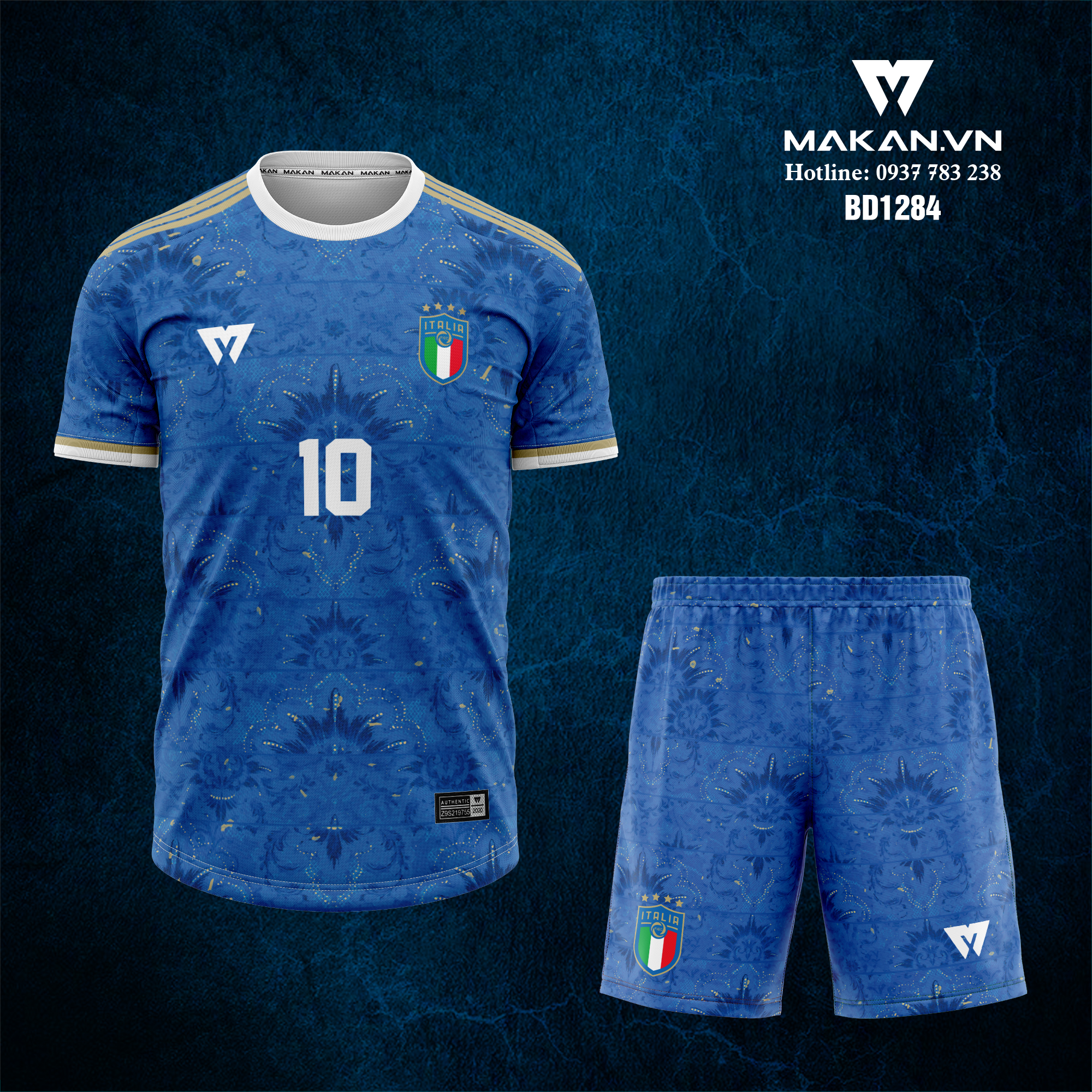 Áo bóng đá đội tuyển Italy 2018 thiết kế bởi MAKAN