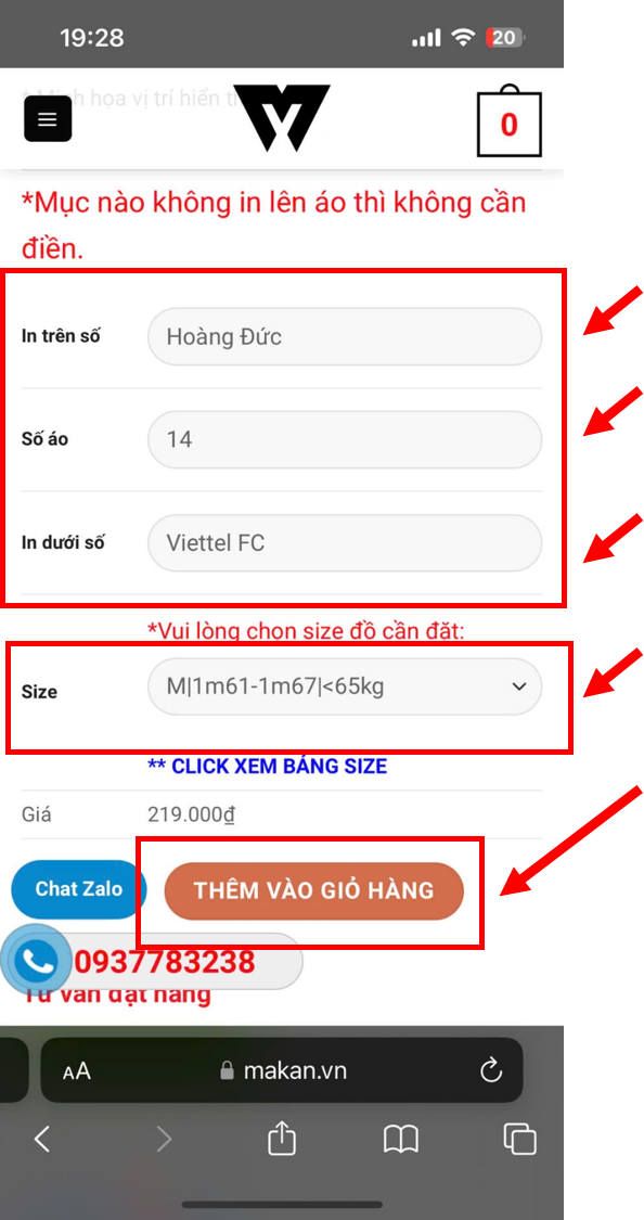 Hướng dẫn cách đặt hàng trên website Makan.vn