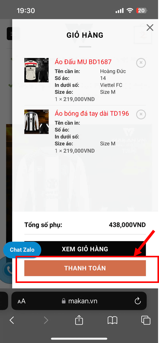 Hướng dẫn cách đặt hàng trên website Makan.vn