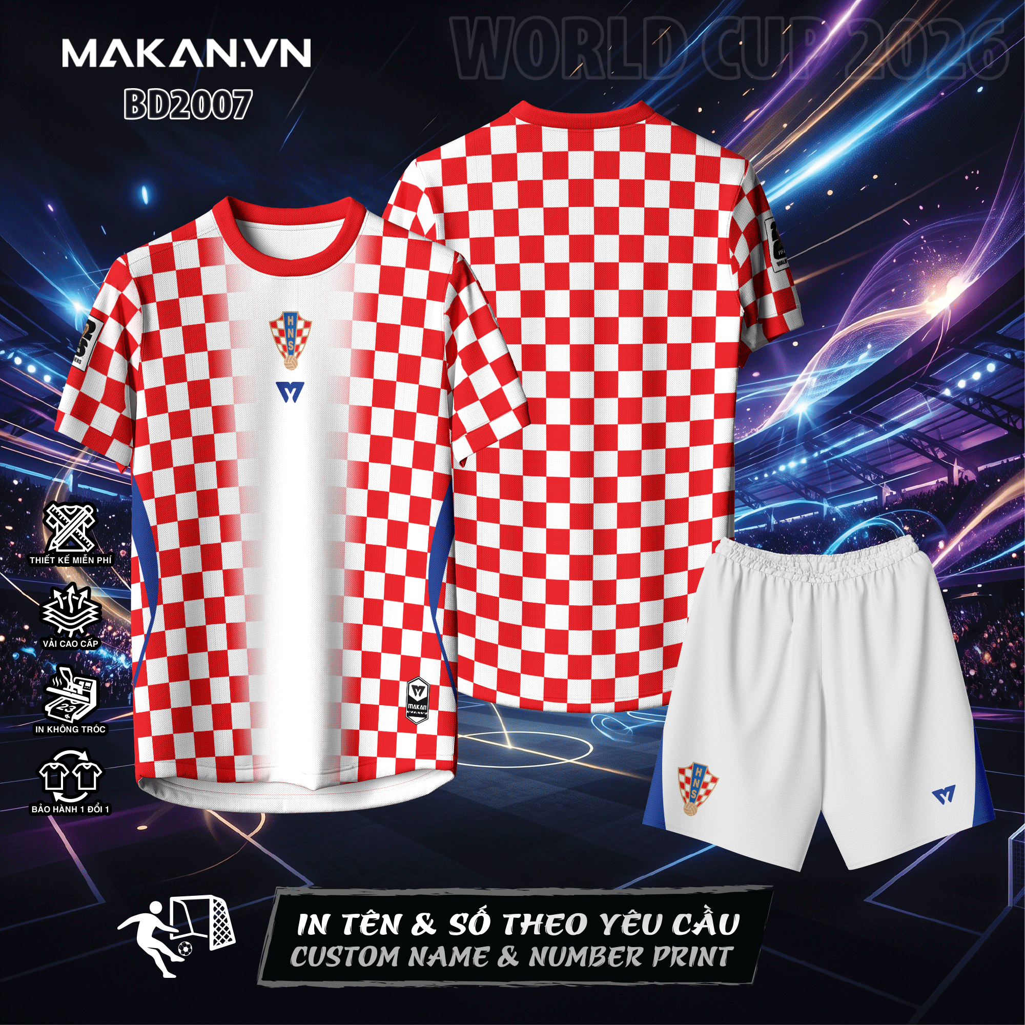 Áo bóng đá đội tuyển Croatia BD2007
